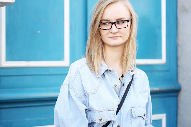 oversized denim shirt