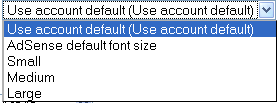 google adsense font size
