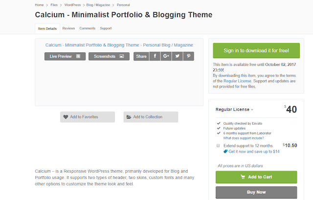 Calcium Minimalist Portfolio & Blogging Theme