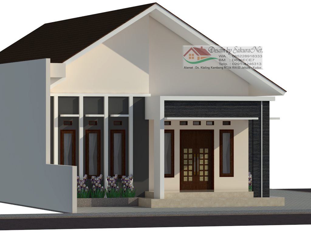 Desain 3D Rumah By SakuraNet Jasa Desain Rumah Minimalis Kudus 8 X 12