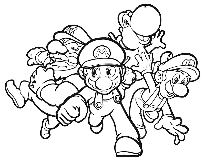 Free Mario Bros Coloring Pages for Kids title=