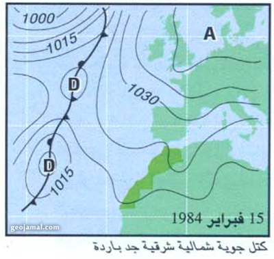 Fev air mass on morocco, Spain, Portugal