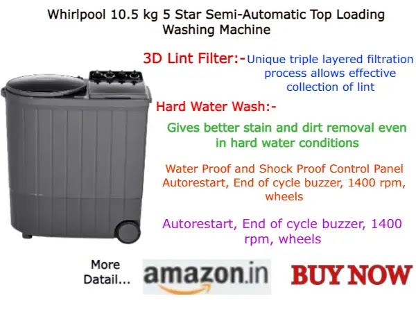 Whirlpool Washing Machine Price List in India
