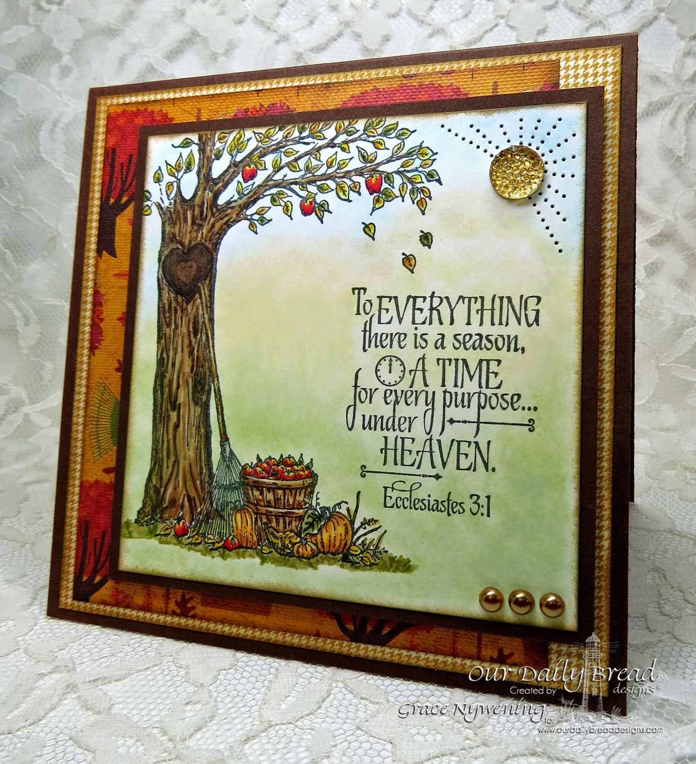 ODBD stamps: Autumn Tree, God's Timing, designed by Grace Nywening
