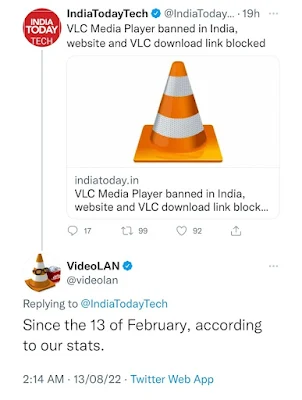 VLC के developer org ने क्या ट्वीट किया है? देखें
