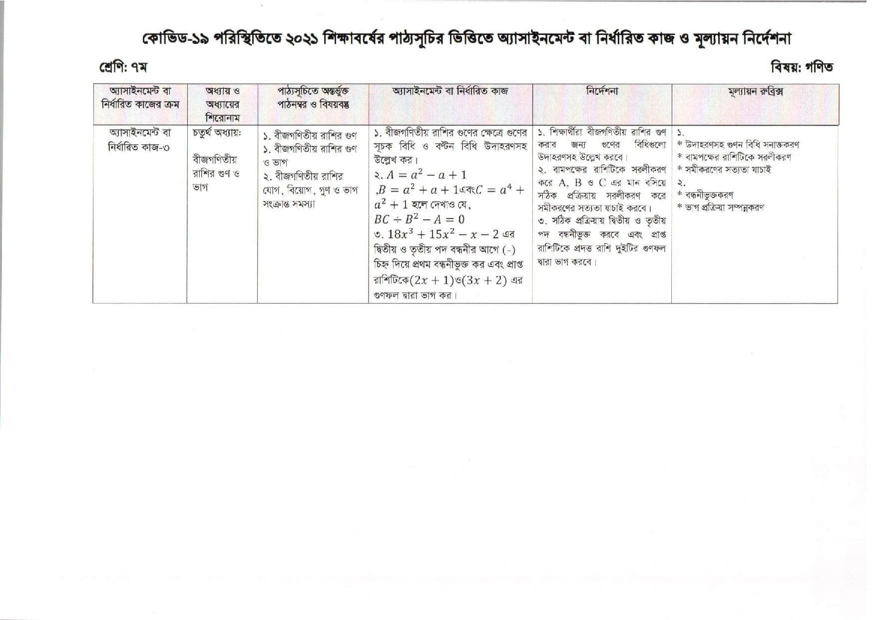 13th Week Class 7 Assignment 2021