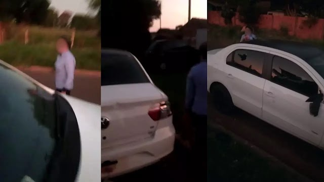 Vídeo viraliza com suposta amante destruindo carro na fronteira após ser dispensada