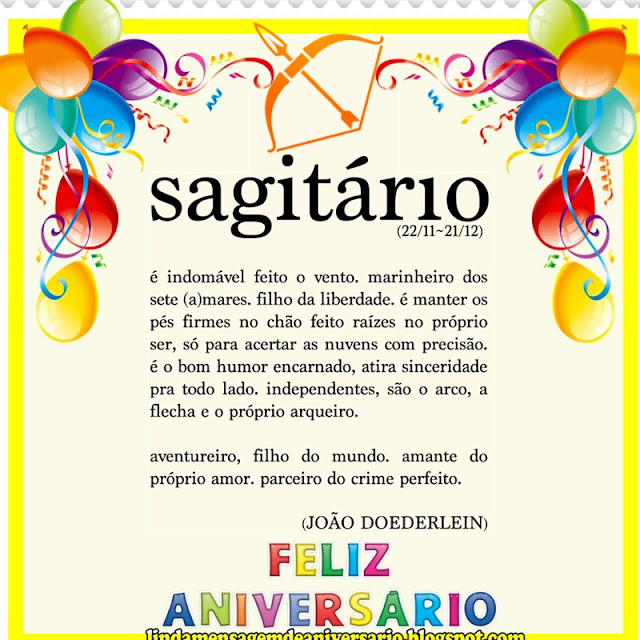 Blog Linda Mensagem de aniversário signo Sagitário