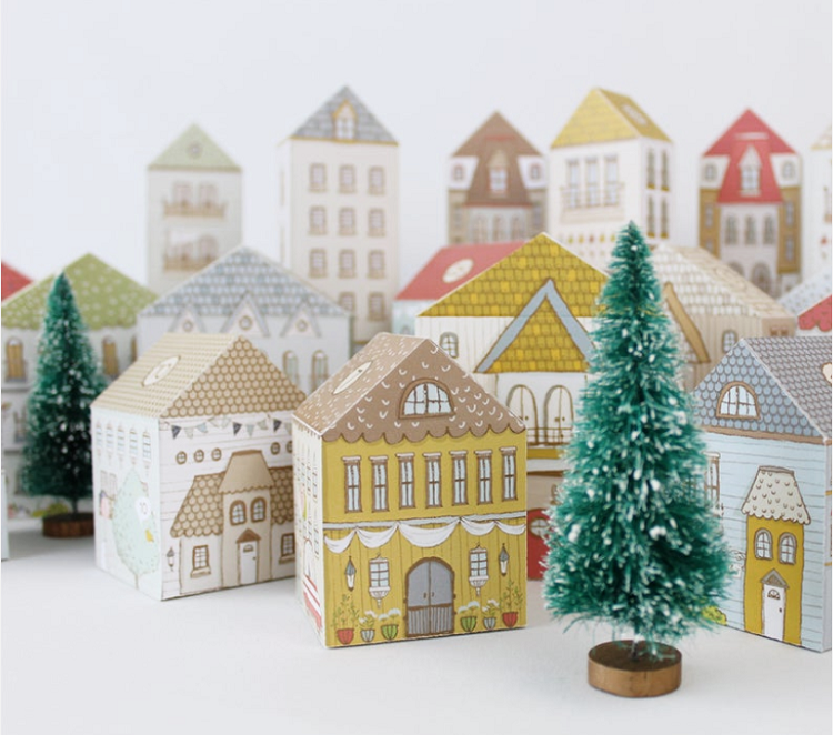 printable christmas village advent