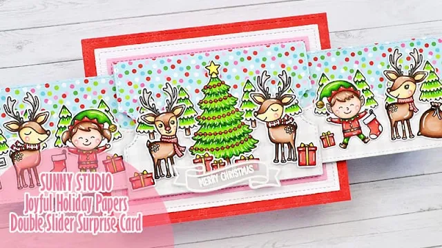 Sunny Studio Stamps: Reindeer Games Holiday Card by Marine Simon (featuring Cozy Christmas, Santa Claus Lane, North Pole)