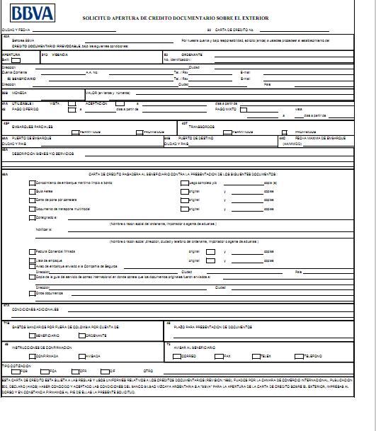 Ejemplo de carta de credito internacional e ejemplo de 