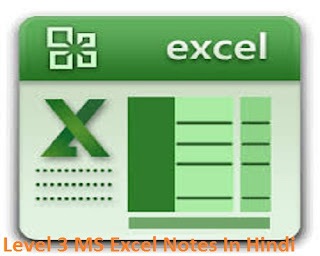 MS EXcel Notes, Level 3 MS Excel Notes, Level 3 MS Excel notes in hindi