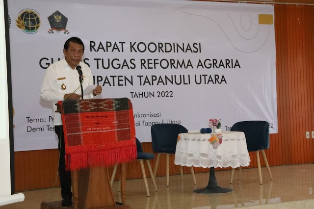 Bupati Tapanuli Utara Buka Rakor Gugus Tugas Reforma Agraria