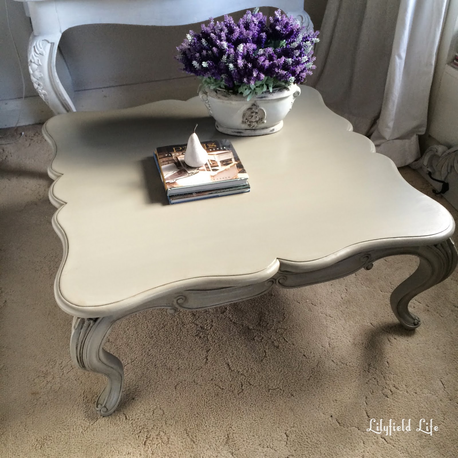 Holly hunt h cocktail table in nickel frame with stone top. Lilyfield Life Ascp French Linen Coffee Table