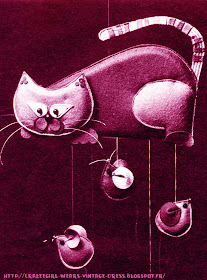 Annie Reuter 's mobiles 1970 70s 1970's 70's années 70 - 1971 Les animaux mobiles : Vous allez pouvoir réaliser les merveilleux mobiles d'Annie Reuter sur un même principe . C'est elle qui avait créé pour vous il y a 2 ans tout le « petit monde animal » que vous aviez tant aimé. Vous êtes des milliers à nous les avoir réclamé. Nous vous proposons aujourd'hui une autre série d'animaux. Nous en avons fait des mobiles, mais vous pouvez aussi bien décorer portes ou lits avec le chat et ses souris, le poisson, la poule et leurs petits. Quant à la famille d'oiseaux vous l'enfermerez dans une cage faite d'une carcasse d'abat-jour.   Tout de feutrine vêtue, doublés de mousse, Ils sont spirituels et ont un petit rien qui les rend différents de tous. Leur coupe est simple mais nécessite pourtant un dessin très net et très étudié. mobile 