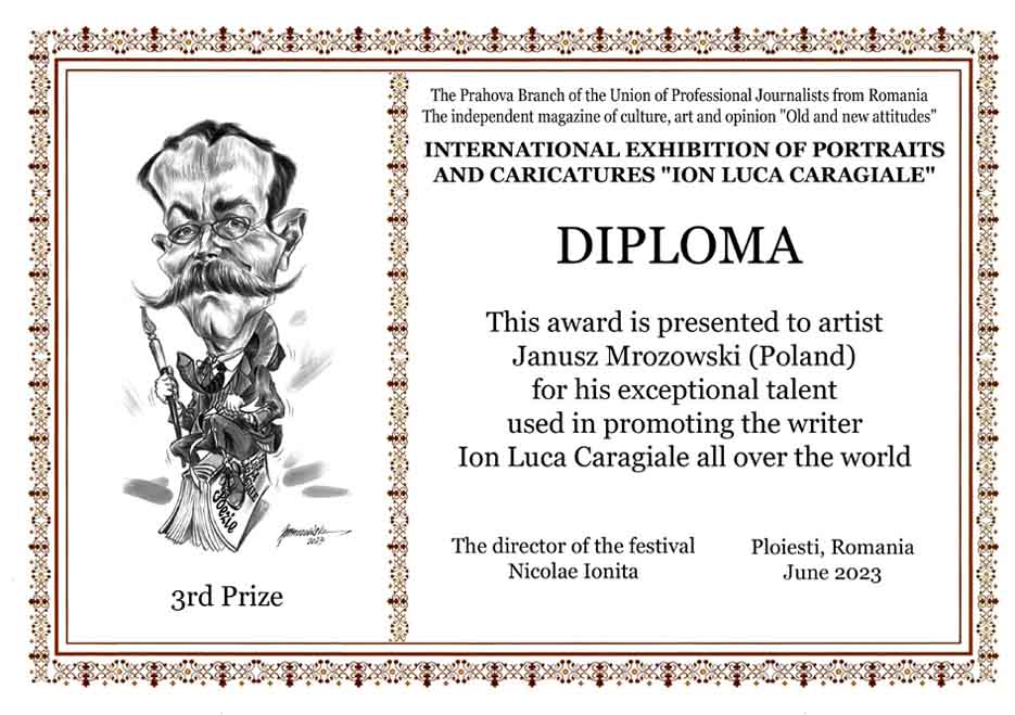 Winners of the International Exhibition of Portraits & Caricature in Romania