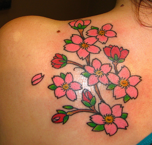 tattoo flash flowers. Flower Tattoo On Side Of Body.
