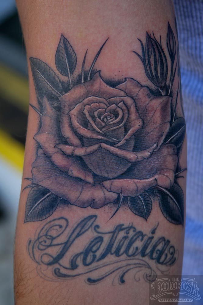 black and grey rose tattoos