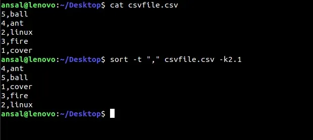 sort command in linux/unix with examples and flags