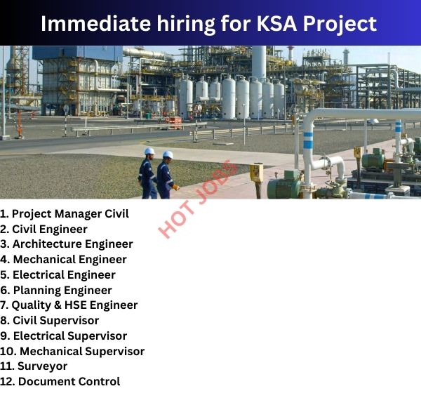 Immediate hiring for KSA Project