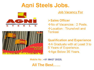 Agni Steels Company Jobs