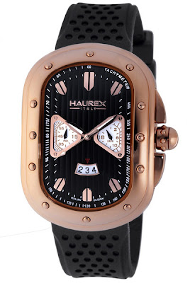 Haurex 3R338UNS Italy Ricurvo Rose Gold-tone GMT Chronograph Mens Watch