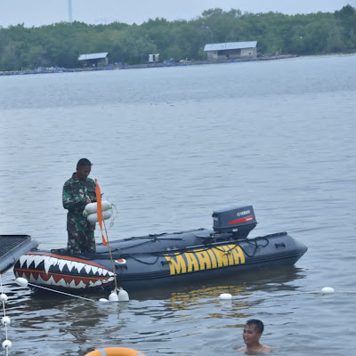 Tingkatkan Kemampuan Aspek Laut, Prajurit Petarung Yonmarhanlan I Laksanakan Latihan WATER TRAPPEN