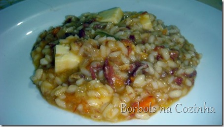 Risoto de Carne Seca e Abobora e Queijo Coalho