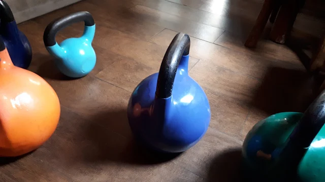 Os Kettlebells que usei na sessão de treino de Domingo
