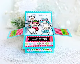 Sunny Studio Stamps: Alpaca Holiday Holiday Cheer Interactive Pop Up Christmas Card by Kay Miller