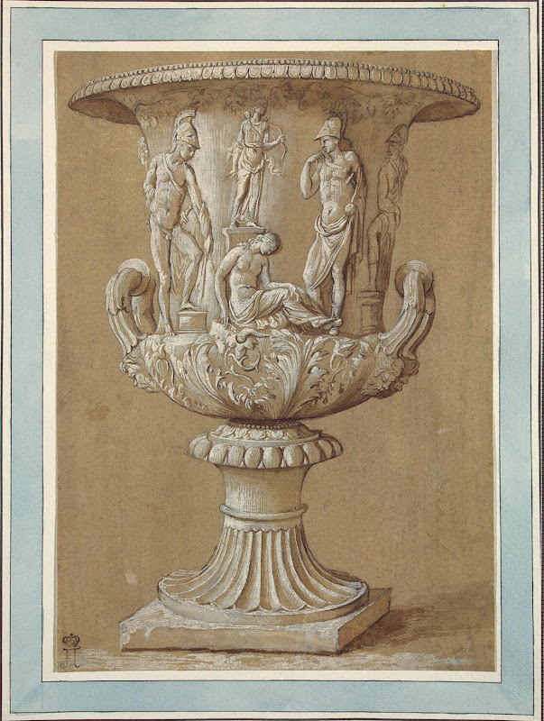 Medici Vase by Charles-Louis Clerisseau - Genre Drawings from Hermitage Museum