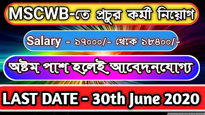 MSCWB Recruitment 2020—Apply Online For 25 Field Worker and General Duty Attendant Posts