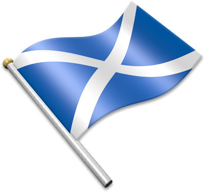 The Scots flag on a flagpole clipart image