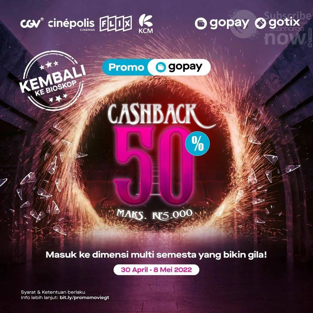 Promo GOPAY LEBARAN NONTON BIOSKOP CASHBACK 50%