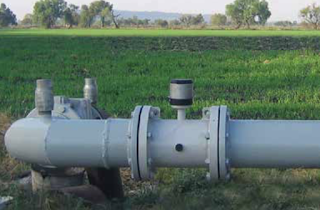 Irrigation flow meter in the field