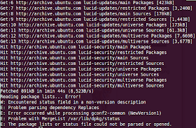 Software index is broken and application download failed, updates packagelist can not open