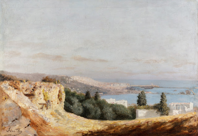 Vue d'Alger - Joseph Sintes (Espagnol - 1829-1913) - Huile sur toile d'origine - 50 x 73 cm