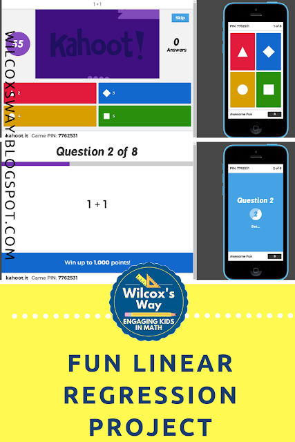 Kahoot games make a fun linear regression project