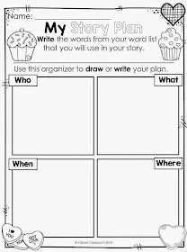 Story plan from Valentine's Day Printable for any Word List