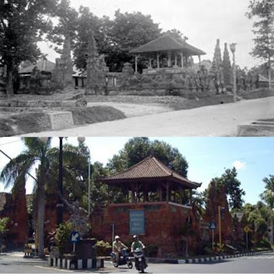 Puri Kesiman Denpasar pada tahun 1906 dan pada tahun 2015.