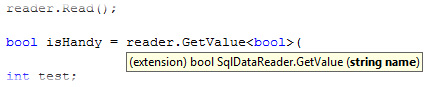 SqlDataReader GetValue Extension Method