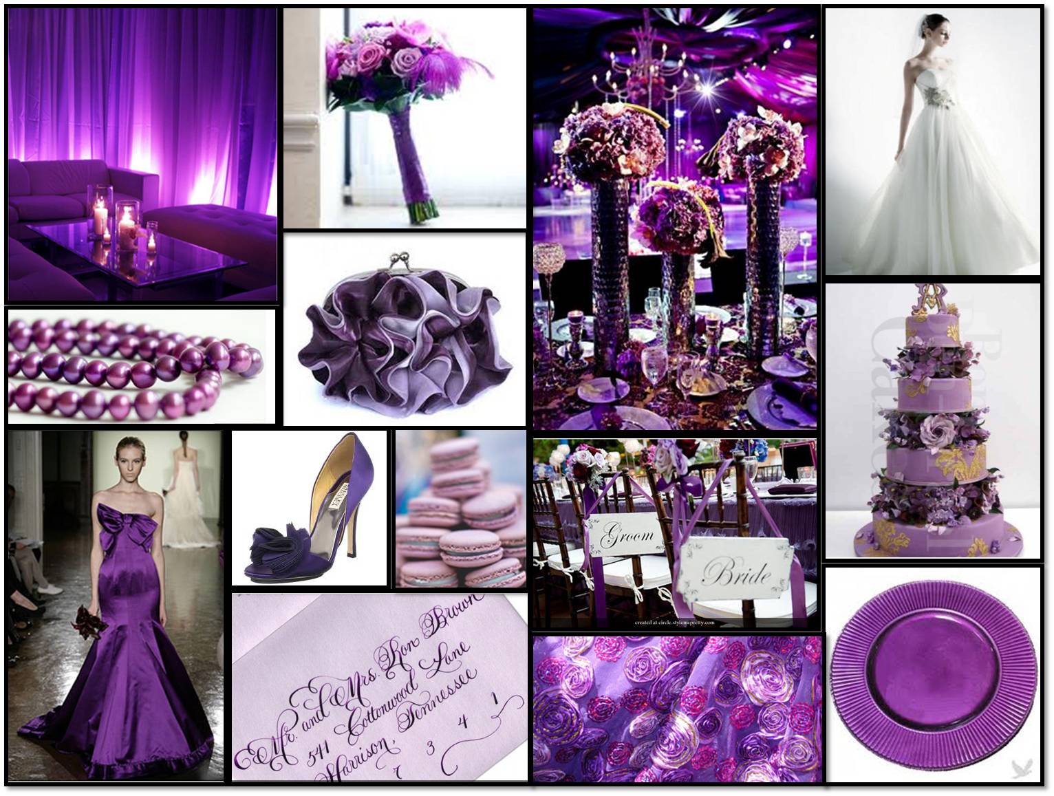 purple peacock wedding theme