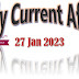 27 January 2023 Current Affairs 