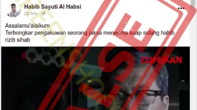 Penyebar Video Hoaks Jaksa Disuap Rizieq Shihab, Mengaku Akunnya Diretas