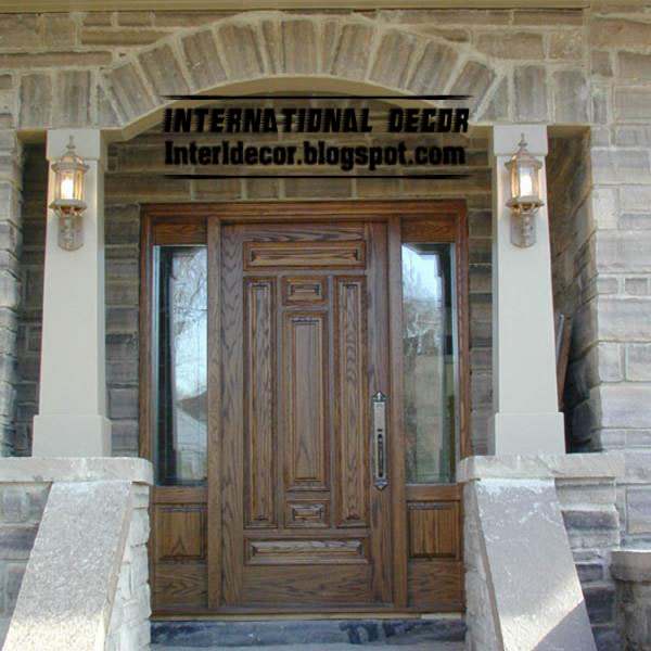 Classic wood doors designs, colors, wood doors with glass sides