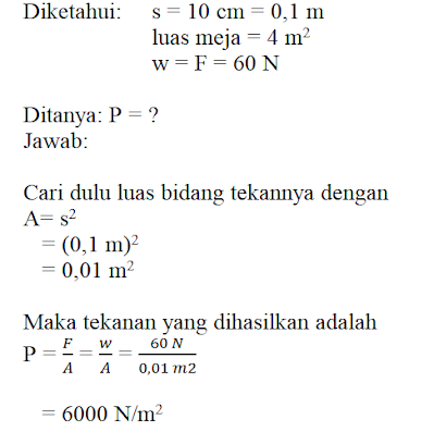 Soal Materi Tekanan Zat IPA SMP Kelas 2 Semester 2