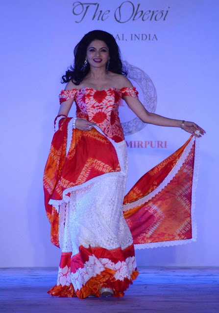 Bollywood Actor Bhagyashree Patwardhan in Lehenga Choli at Maheka Mirpuri Show Walks the Ramp