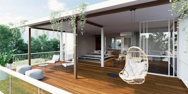 penggunaan decking di villa