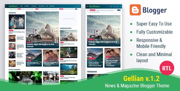 Gellian V.1.2 - News & Magazine Blogger Theme