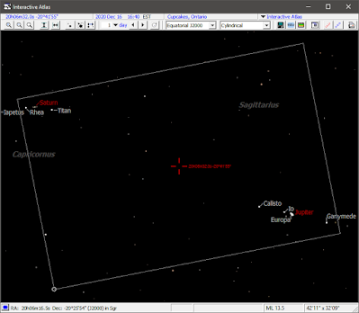 Saturn and Jupiter in camera field